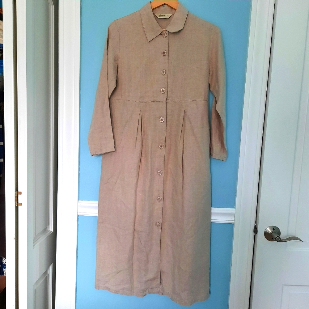 Eddie Bauer 100% Linen Button up Dress